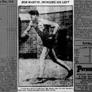 Bob Martin swinging his left Jul 3 1920